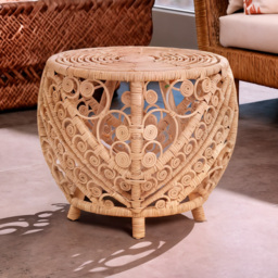 Premier Housewares Mataram Large Natural Rattan Table - thumbnail 2