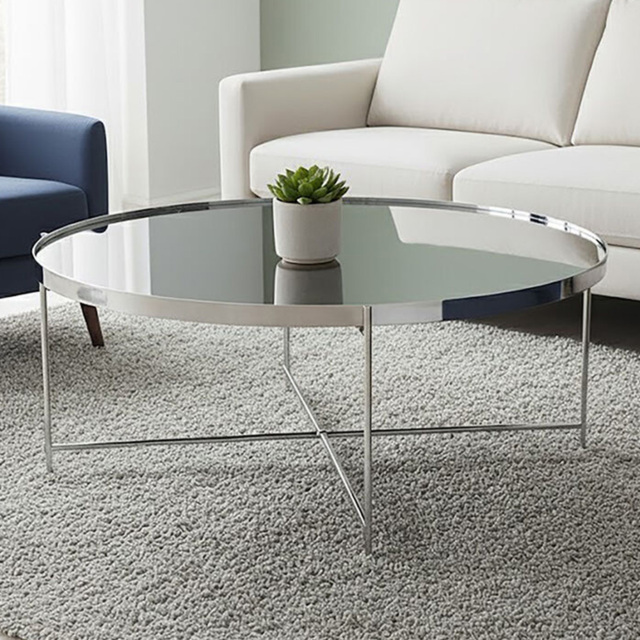 Premier Housewares Allure Silver Mirrored Top Coffee Table - image 1