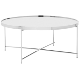 Premier Housewares Allure Silver Mirrored Top Coffee Table - thumbnail 2