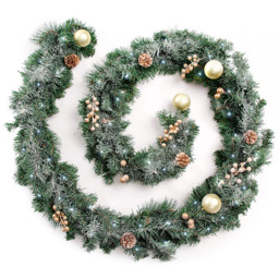 Best Artificial Gold Frosted Christmas Garland 270cm