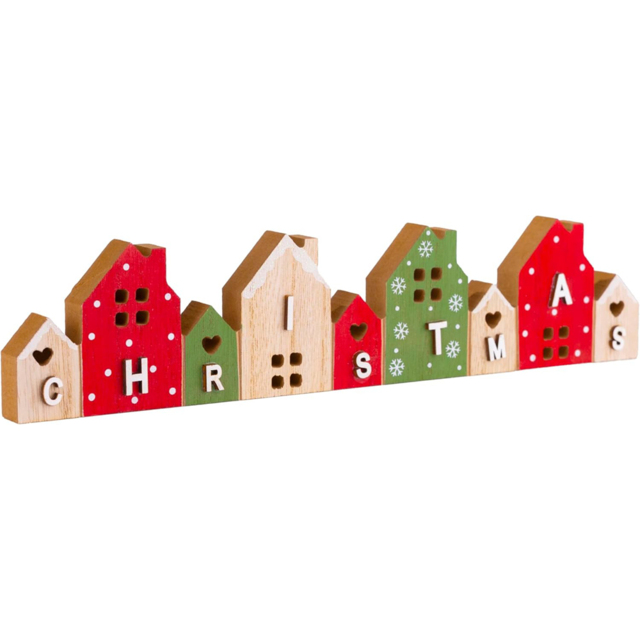 Marco Paul Wooden Houses with Word Christmas Decoration - image 1