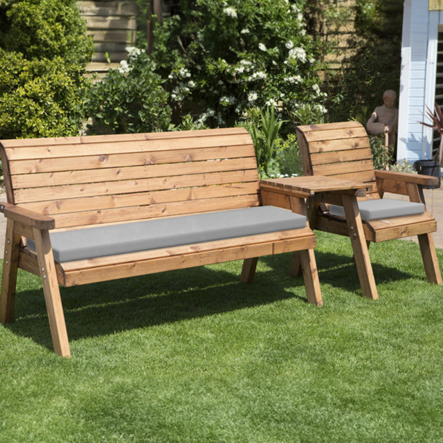 Charles Taylor 4 Seater Straight Companion Seat with Grey Cushions - image 1