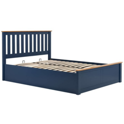 Phoenix Small Double Blue Ottoman Bed - thumbnail 2