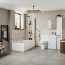 Bathstore Milford 2 Door White Gloss Floor Standing Tall Unit 350mm - thumbnail 2