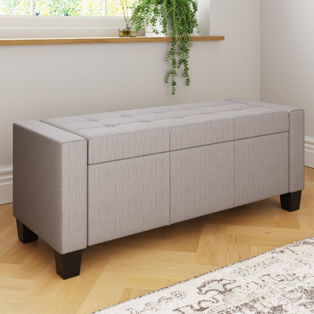 GFW Verona Grey Ottoman Storage Bench - image 1
