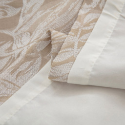 Alan Symonds Chenille Jacquard Lined Pencil Pleat Taped Top Curtains Cream 168 x 137cm - thumbnail 4