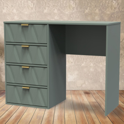 Crowndale Diamond Ready Assembled 4 Drawer Vanity Desk Reed Green