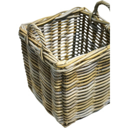 Ivyline Wicker Sturdy Square Natural Log Basket Set of 2 - thumbnail 4
