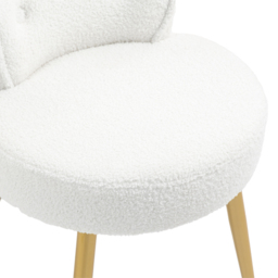 Living and Home White Teddy Fleece Dressing Table Stool - thumbnail 4