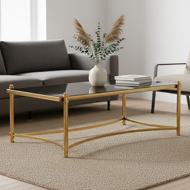 Premier Housewares Modern Black and Gold Coffee Table - image 1