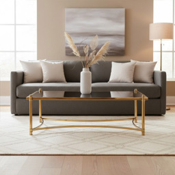 Premier Housewares Modern Black and Gold Coffee Table - thumbnail 3