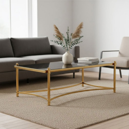 Premier Housewares Modern Black and Gold Coffee Table - thumbnail 4