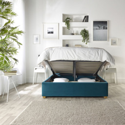 Catherine Lansfield Boutique Super King Size Emerald Velvet Ottoman Bed - thumbnail 2