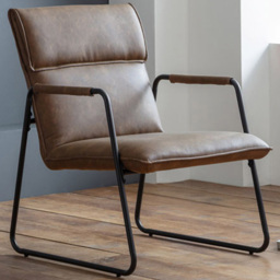 Julian Bowen Gramercy Brown and Black Faux Leather Chair