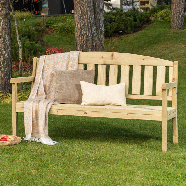 AMATA Ungurs 3 Seater Green Wooden Bench - image 1