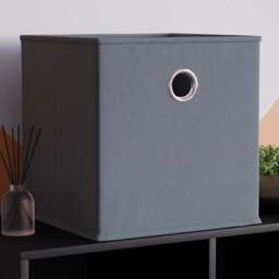 Vida Designs Durham Grey Cube Basket - thumbnail 2