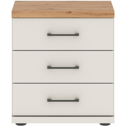 Homebase Truro Boak and White 3 Drawer Bedside Table with Slate Handles - thumbnail 3