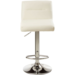 Premier Housewares Baina Chrome Base and White Seat Bar Stool - thumbnail 2