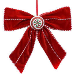 Candy Cane Lane Red and White Sweet Bow Christmas Ornaments - thumbnail 2
