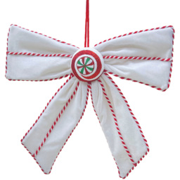 Candy Cane Lane Red and White Sweet Bow Christmas Ornaments - thumbnail 3