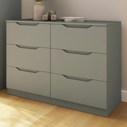 FWStyle Luno Green 6 Drawer Modern Wide Chest of Drawers
