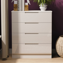 Crowndale Milan Kashmir Gloss and Kashmir 4 Drawer Chest of Drawers Ready Assembled - thumbnail 1