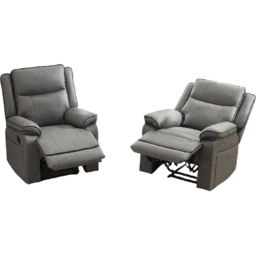 Furniture One Grey 2 Seater Manual Sectional Recliner Couches Sofa Set - thumbnail 2