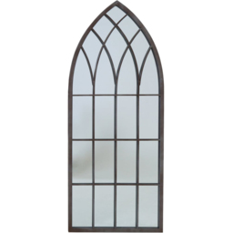Charles Bentley Grey Arch Outdoor Garden Mirror 115 x 50cm - thumbnail 1