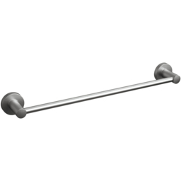 Rothley Brushed Silver Round Towel Rail 450mm