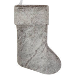 Faux Fur Noel Stocking Christmas Decoration 30cm