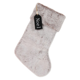 Faux Fur Noel Stocking Christmas Decoration 30cm - thumbnail 2