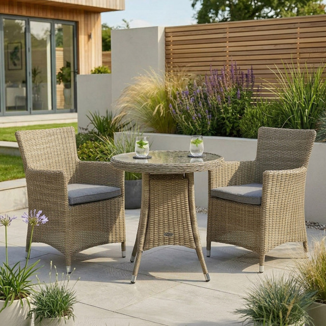 Royalcraft Wentworth Rattan 2 Seater Round Carver Bistro Set - image 1
