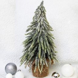 St Helens Snow Finish Mini Christmas Tree in Hessian Bag 35cm - thumbnail 4