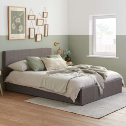 Berlin Small Double Grey Polyester Ottoman Bed - thumbnail 1