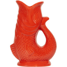 Orange Ceramic Koi Fish Jug 26cm