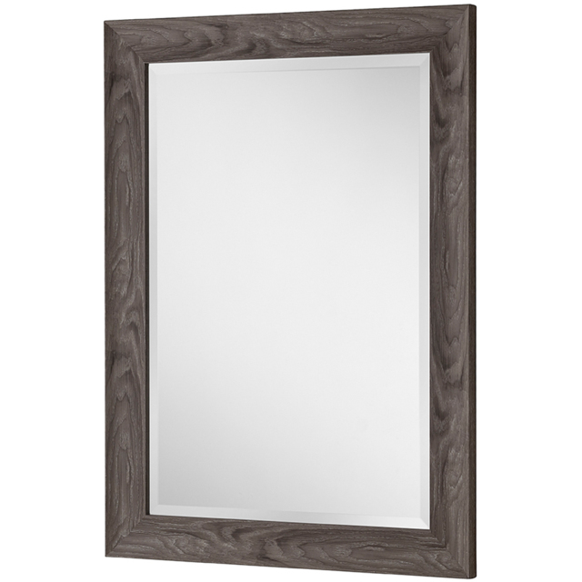 Yearn Light Grey Scooped Bevelled Framed Wall Mirror 101.5 x 73.5cm - image 1