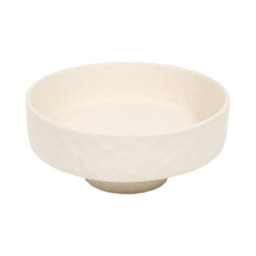 Astrid Cream Dimpled Pedestal Bowl Cream - thumbnail 3
