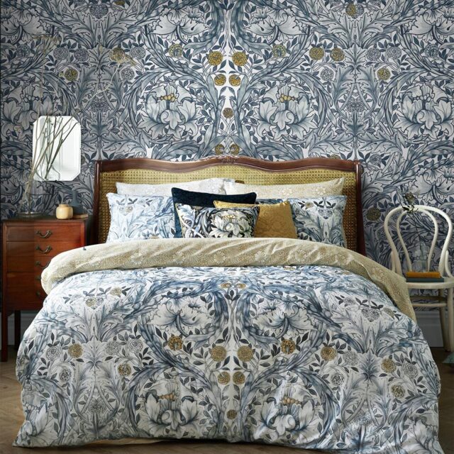 William Morris African Marigold Blue Mural - image 1