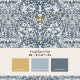 William Morris African Marigold Blue Mural - thumbnail 4