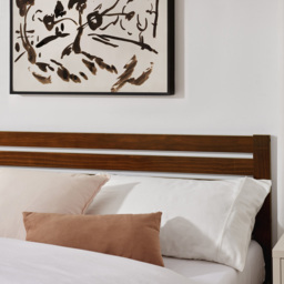 Furniturebox Cadhla Double Walnut Stain Solid Pine Bed Frame - thumbnail 3