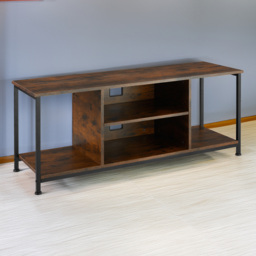 tectake 4 Shelf Industrial Dark Wood Rustic TV Stand