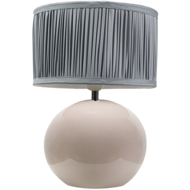 ValueLights Bosco Ruched Pleated Powder Blue Drum Shade Stone Ceramic LED Table Lamp - image 1