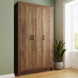 GFW Boston 3 Door Knotty Oak Wood Wardrobe