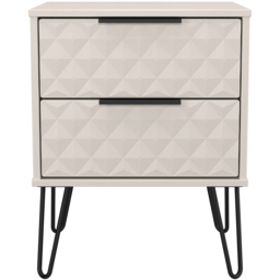 Crowndale Harlequin 2 Drawer Kashmir Matt Compact Bedside Cabinet Ready Assembled - thumbnail 3