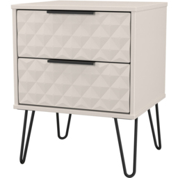 Crowndale Harlequin 2 Drawer Kashmir Matt Compact Bedside Cabinet Ready Assembled - thumbnail 2