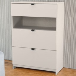 Crowndale Bora Kashmir Matt 3 Drawer Single Shelf Deep Chest of Drawers - thumbnail 1