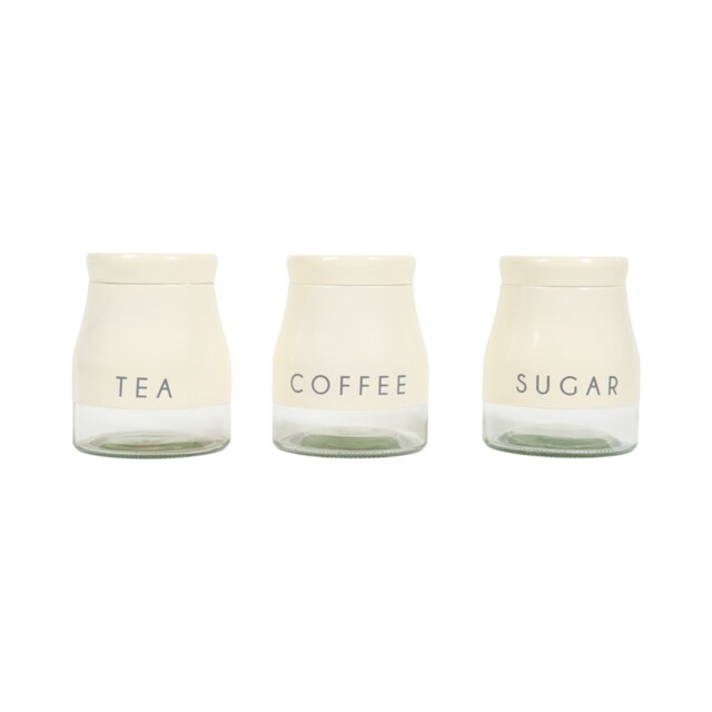 Set of 3 Stainless Steel Canisters Neutral - image 1