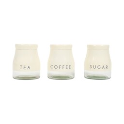 Set of 3 Stainless Steel Canisters Neutral - thumbnail 1