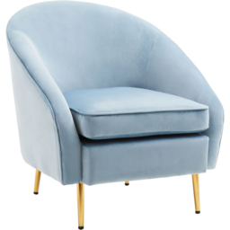 Premier Housewares Yasmeen Aqua Blue Velvet Armchair - thumbnail 2