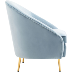 Premier Housewares Yasmeen Aqua Blue Velvet Armchair - thumbnail 3